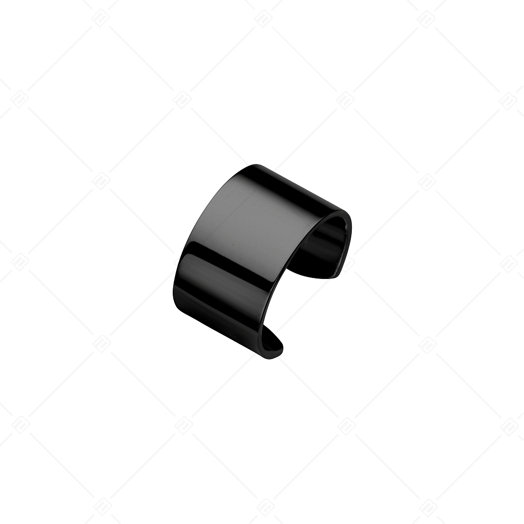 BALCANO - Lenis / Stainless Steel Ear Cuff With Smooth Surface, Black PVD Plated (141280BC11)