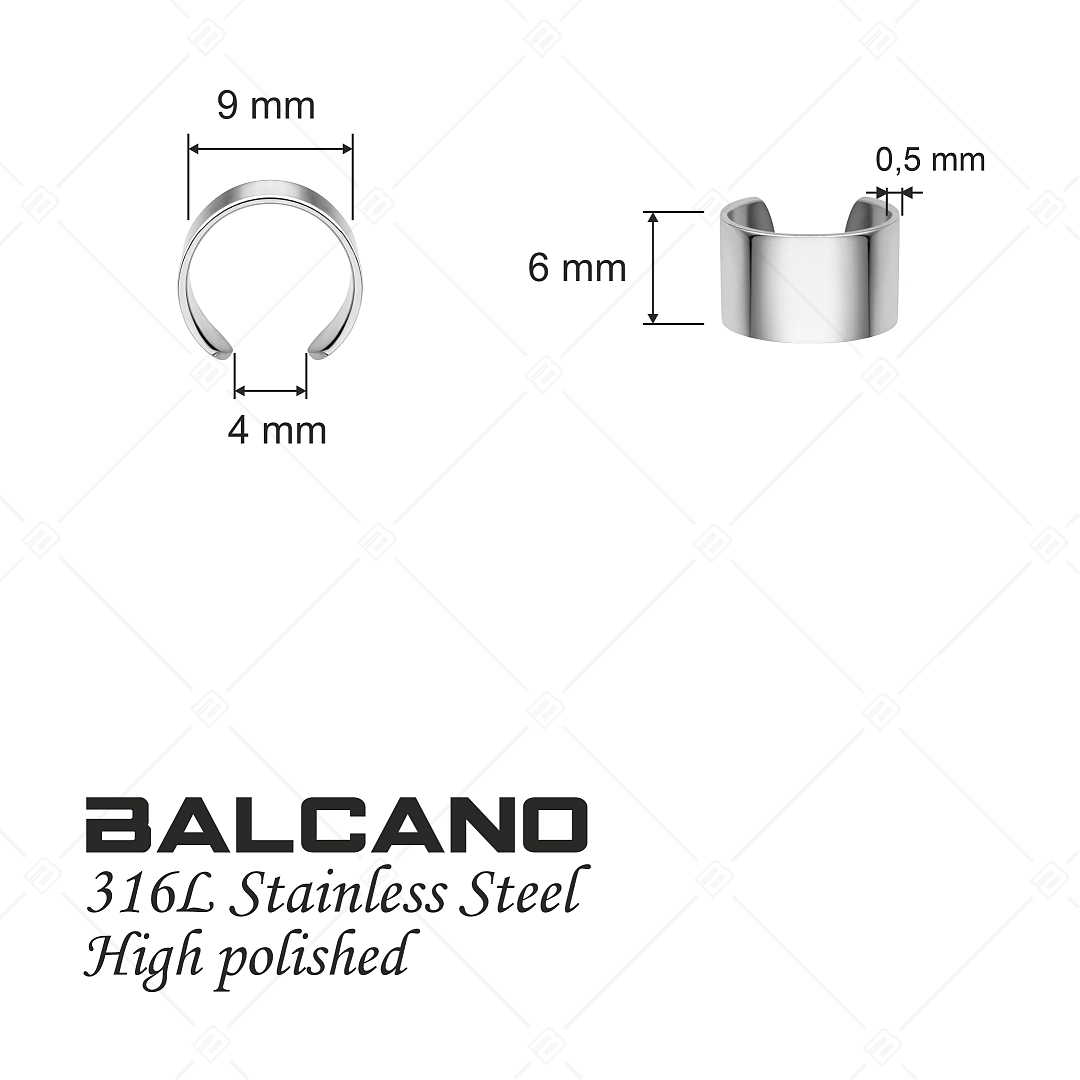 BALCANO - Lenis / Edelstahl Ohrmanschette mit glatter Oberfläche und Hochglanzpolierung (141280BC97)
