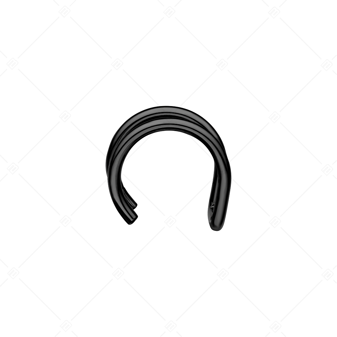 BALCANO - Rua / Manchette d'oreille double en acier inoxydable, plaqué PVD noir (141281BC11)
