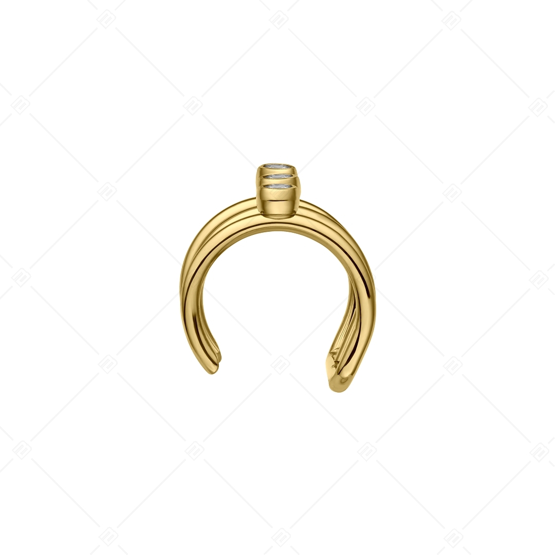 BALCANO - Toru / Stainless Steel Triple Ear Cuff With Zirconia Gemstones, 18K Gold Plated (141284BC88)