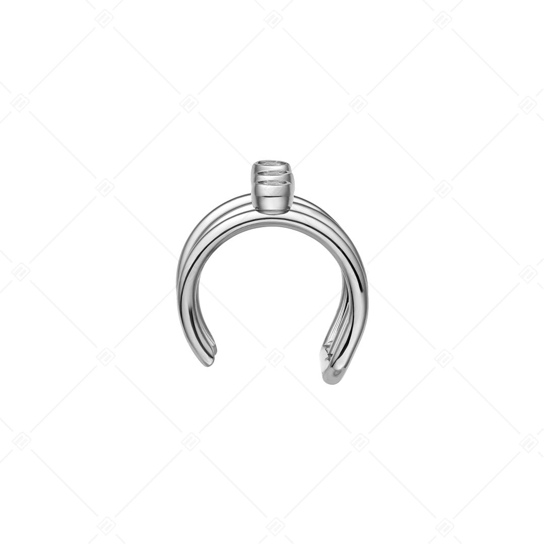 BALCANO - Toru / Manchette d'oreille triple en acier inoxydable avec zircones, avec hautement polie (141284BC97)