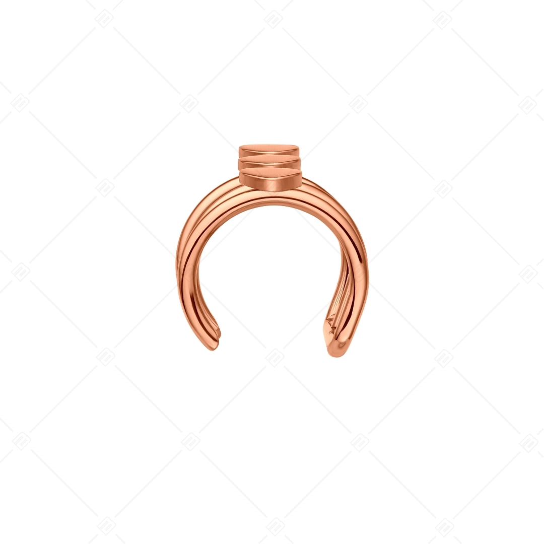 BALCANO - Toru / Manchette d'oreille triple en acier inoxydable avec des cœurs, plaqué or rose 18K (141285BC96)