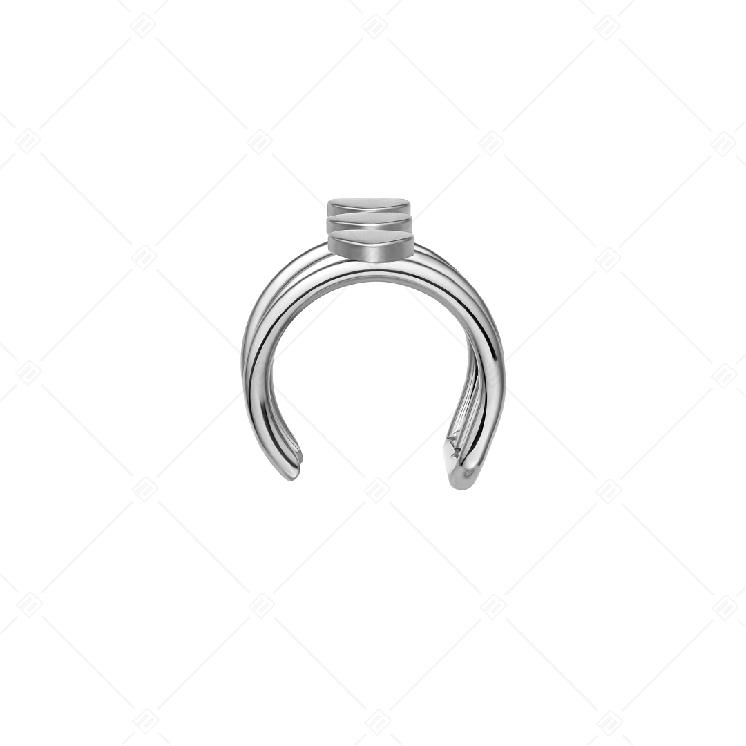BALCANO - Toru / Stainless Steel Triple Ear Cuff With Hearts, High Polished (141285BC97)