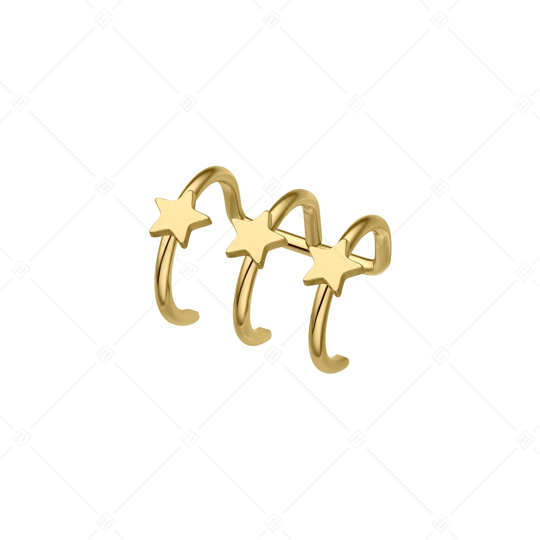 BALCANO - Toru / Stainless Steel Triple Ear Cuff With Stars, 18K Gold Plated (141286BC88)