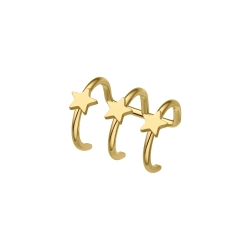 BALCANO - Toru / Stainless Steel Triple Ear Cuff With Stars, 18K Gold Plated