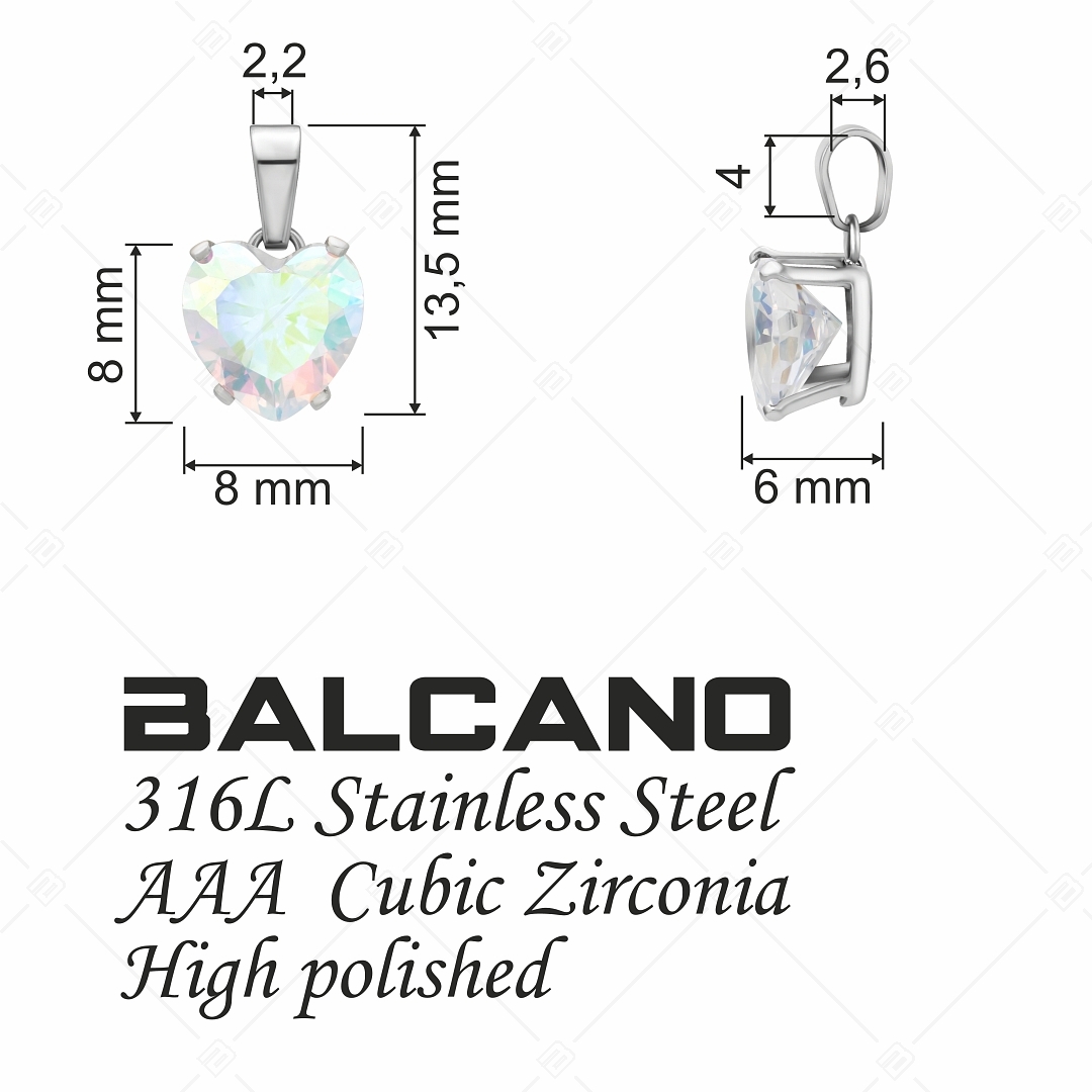 BALCANO - Frizzante / Pendentif en pierre précieuse en forme de cœur (212084ST09)