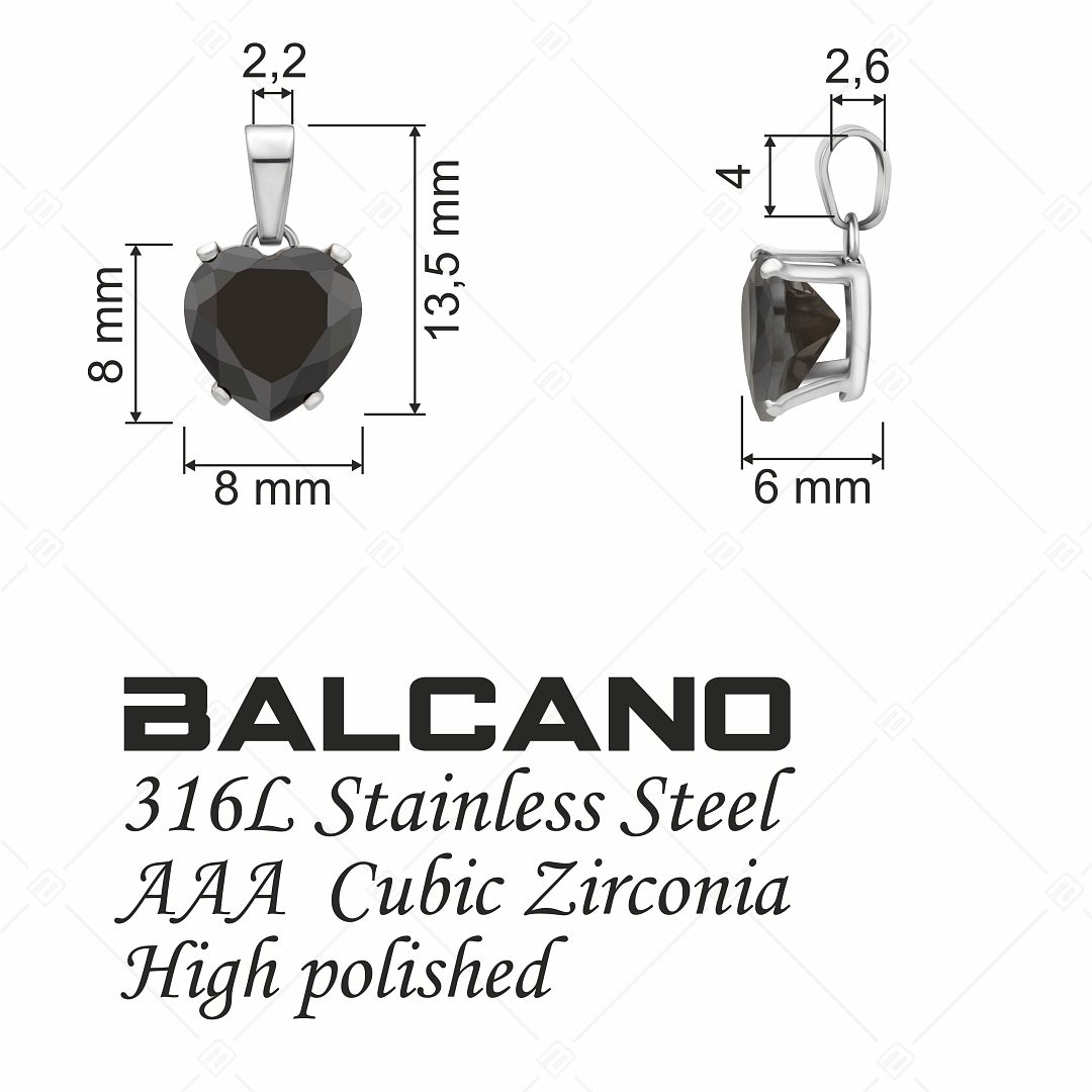BALCANO - Frizzante / Pendentif en forme de cœur en pierre de zirconium (212084ST11)