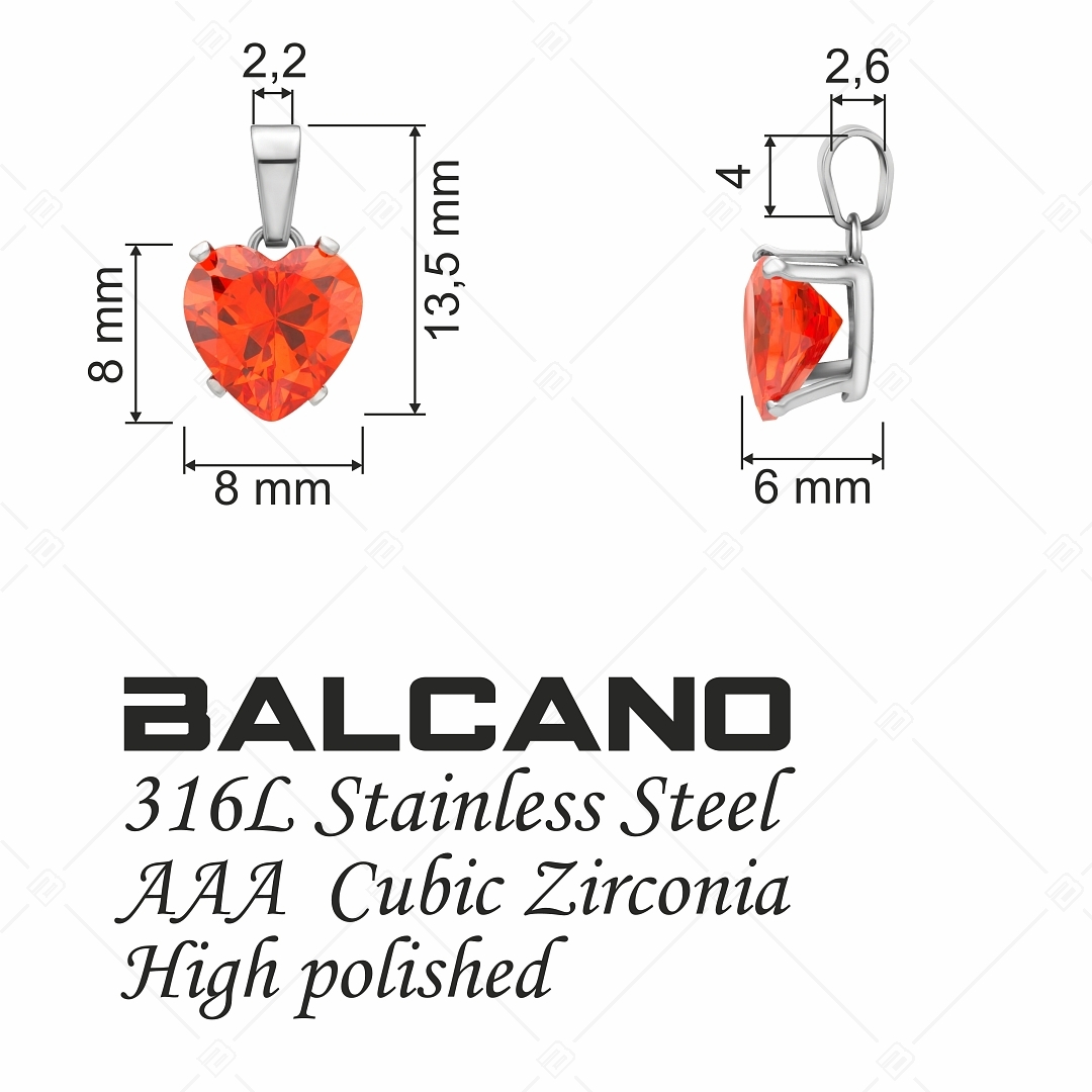 BALCANO - Frizzante / Pendentif en pierre précieuse en forme de cœur (212084ST22)