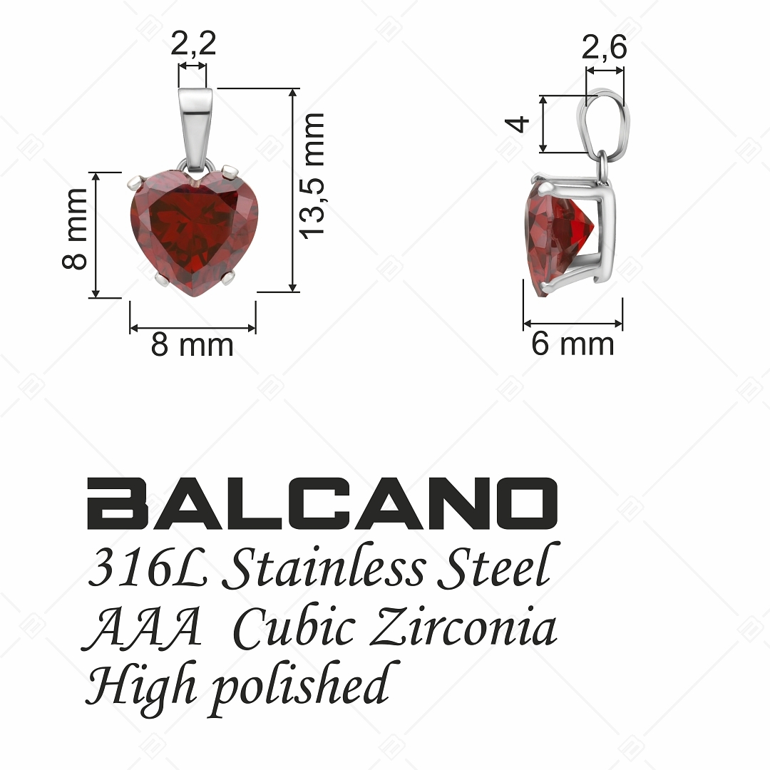 BALCANO - Frizzante / Pendentif en pierre précieuse en forme de cœur (212084ST29)