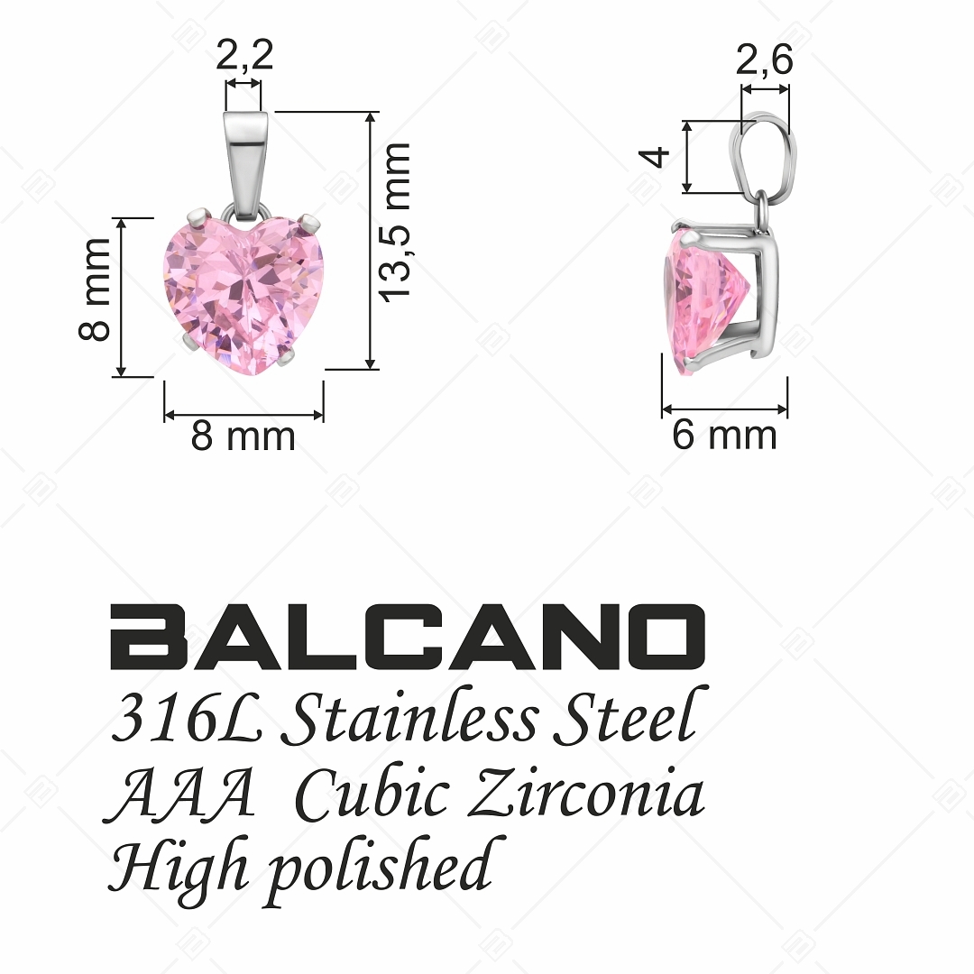 BALCANO - Frizzante / Pendentif en pierre précieuse en forme de cœur (212084ST87)