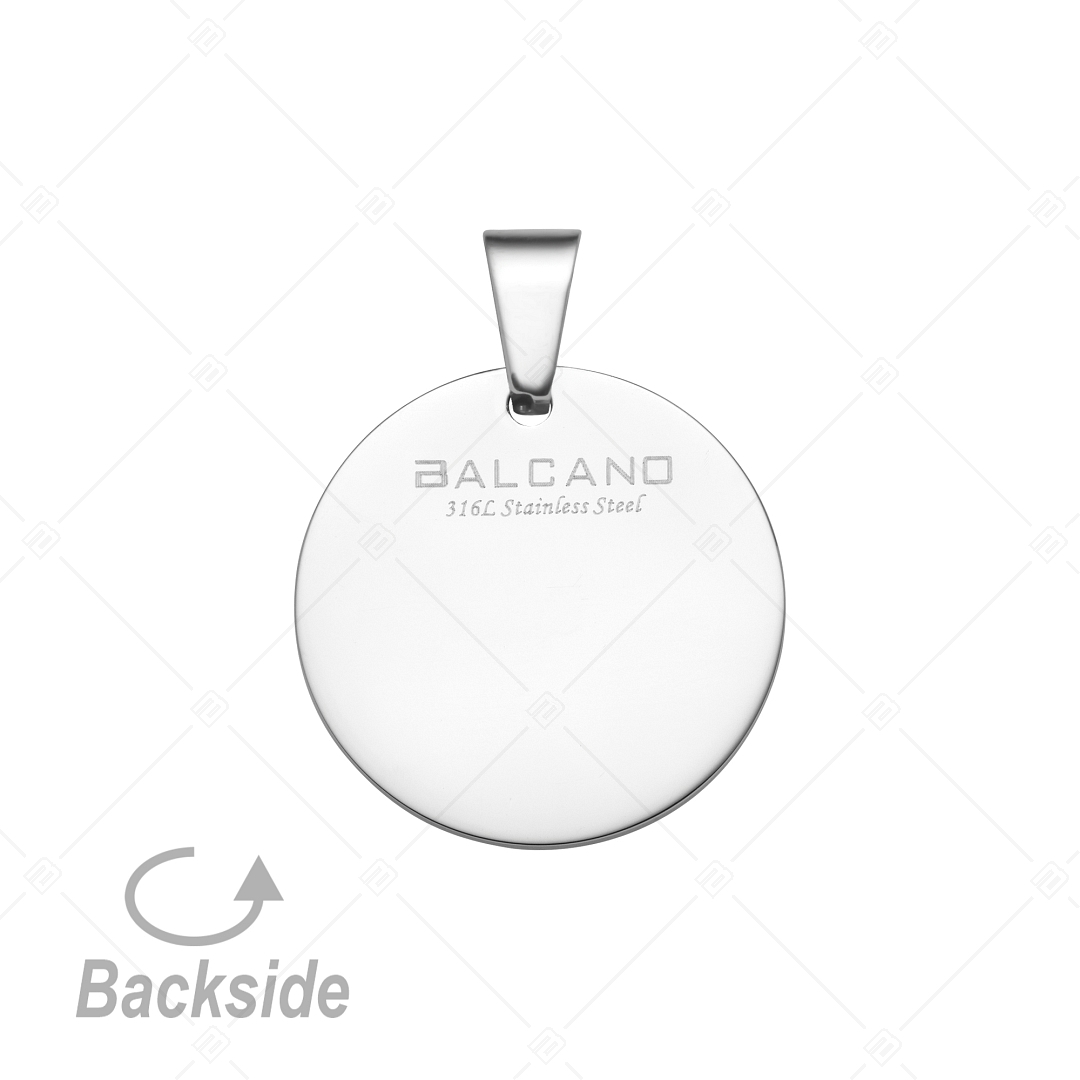 BALCANO - Pendentif rond en acier inoxydable gravable (242101EG97)