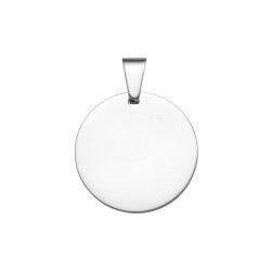 BALCANO - Round, engravable stainless steel pendant