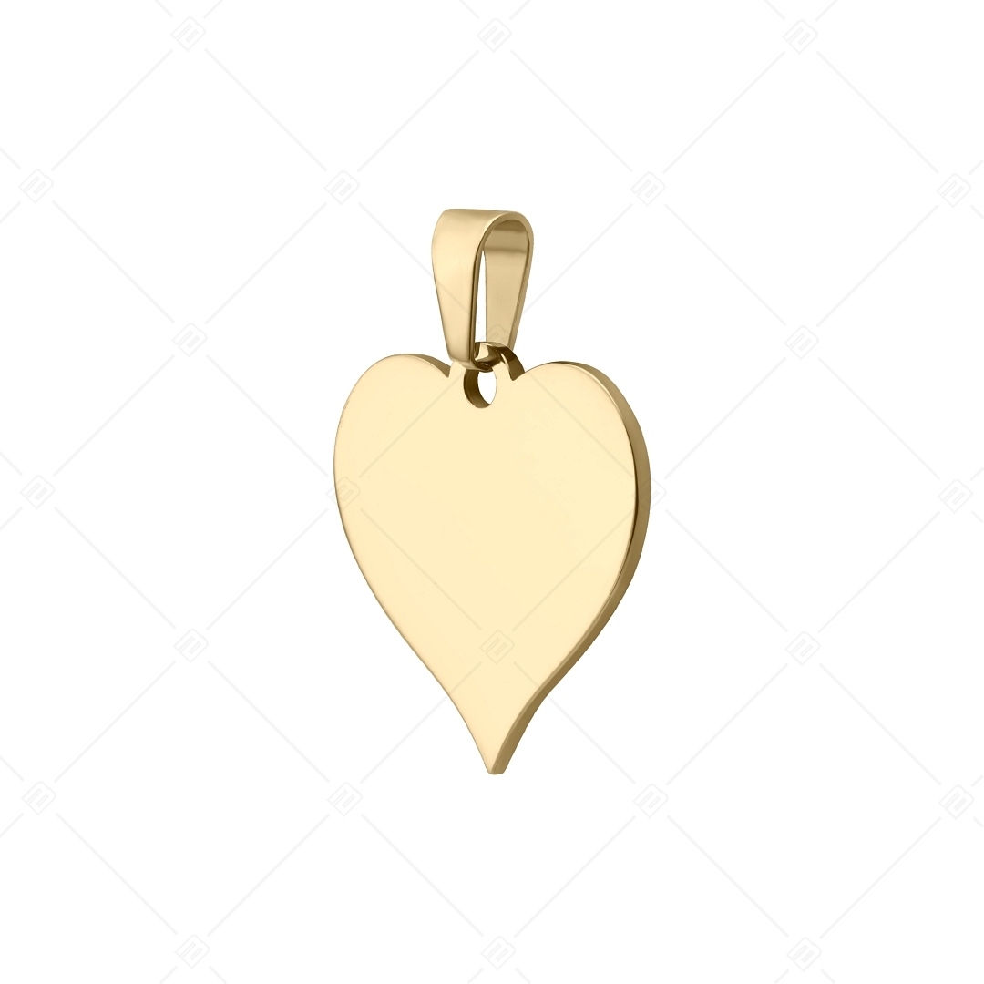 BALCANO - Heart / Heart shaped engravable stainless steel pendant, 18K gold plated (242102EG88)