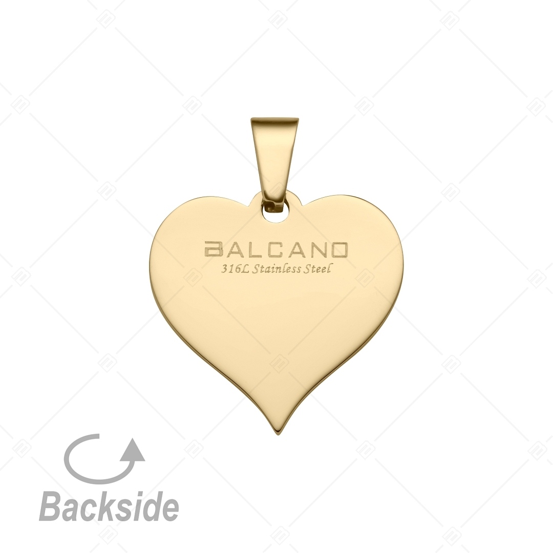 BALCANO - Heart / Herzförmiger gravierbarer Edelstahlanhänger mit 18K Vergoldung (242102EG88)