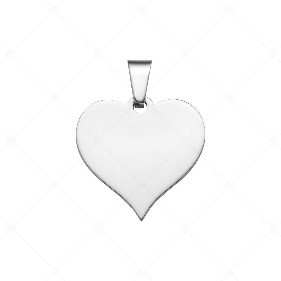 BALCANO - Heart / Heart shaped engravable stainless steel pendant, high polished (242102EG97)