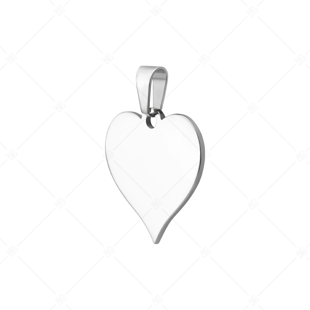 BALCANO - Heart / Heart Shaped Engravable Stainless Steel Pendant, High Polished (242102EG97)