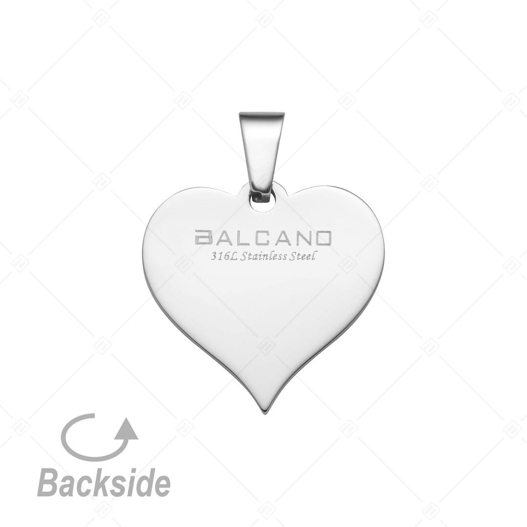 BALCANO - Heart / Herzförmiger gravierbarer Edelstahlanhänger mit Hochglanzpolierung (242102EG97)