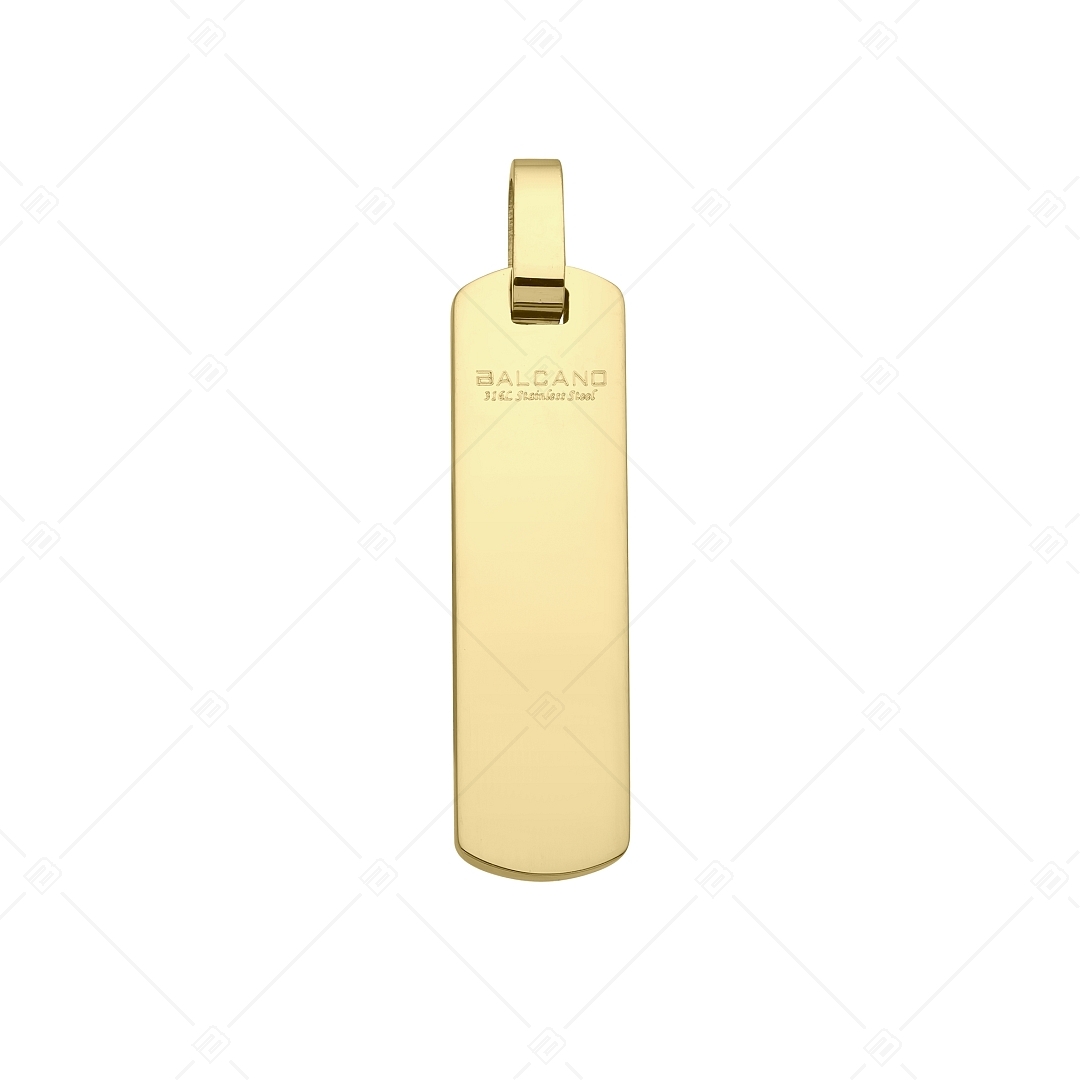 BALCANO - Steve / Gravierbarer Edelstahl-Anhänger mit 18K Gold Beschichtung (242105BC88)