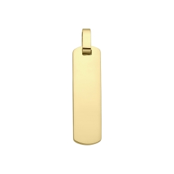 BALCANO - Steve / Engravable Stainless Steel Pendant, 18K Gold Plated