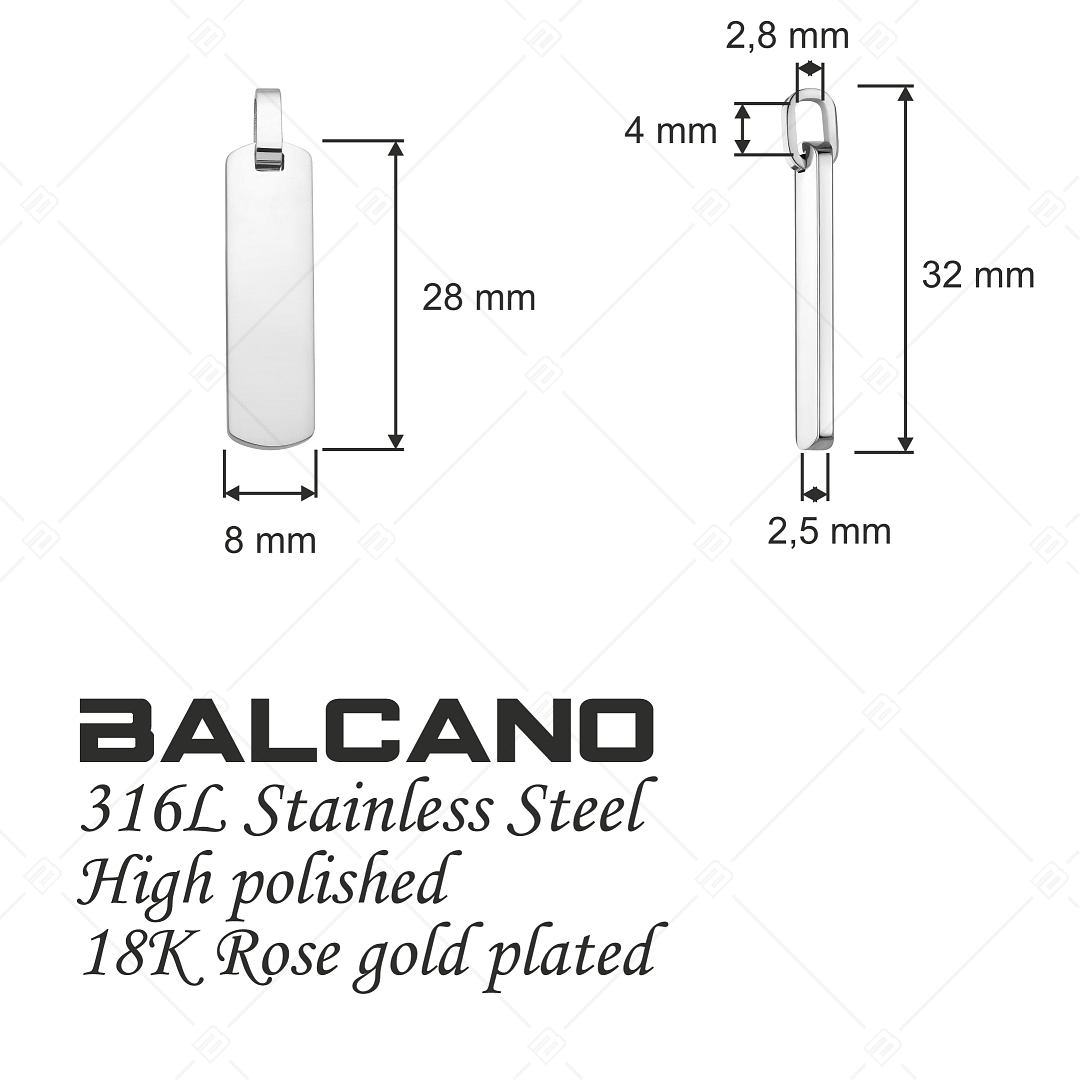 BALCANO - Steve / Pendentif gravable en acier précieux avec hautement polie (242105BC97)