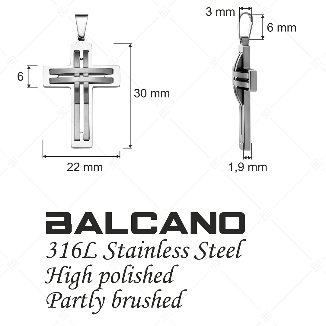 BALCANO - Sfonda / Stainless Steel Cross Pendant With An Openwork Design (242200BL97)
