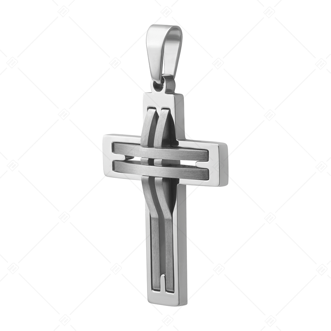 BALCANO - Sfonda / Pendentif croix en acier inoxydable avec motif ajouré (242200BL97)