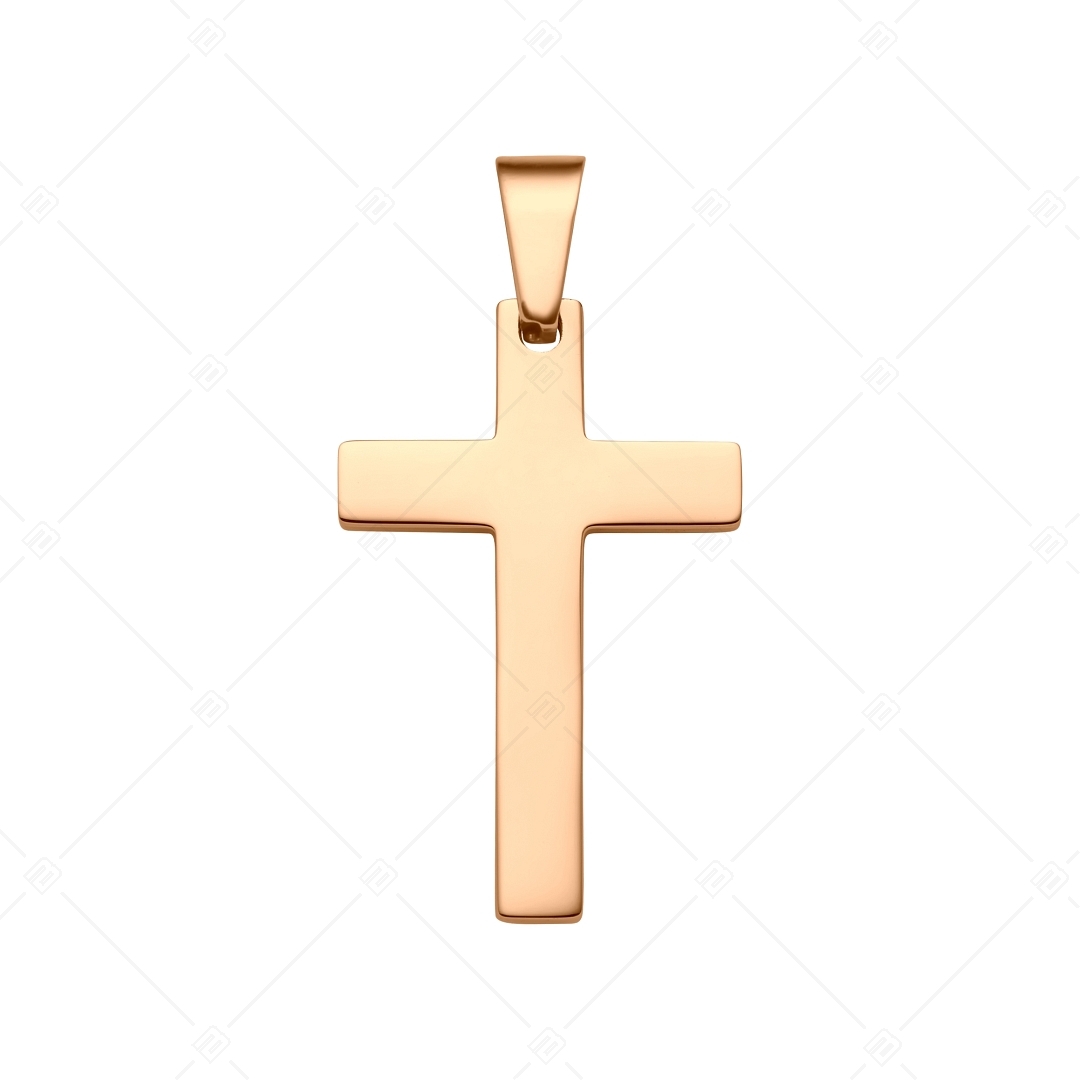 BALCANO - Cross / Gravierbarer Kreuz Anhänger mit 18K Roségold Beschichtung (242202BL96)