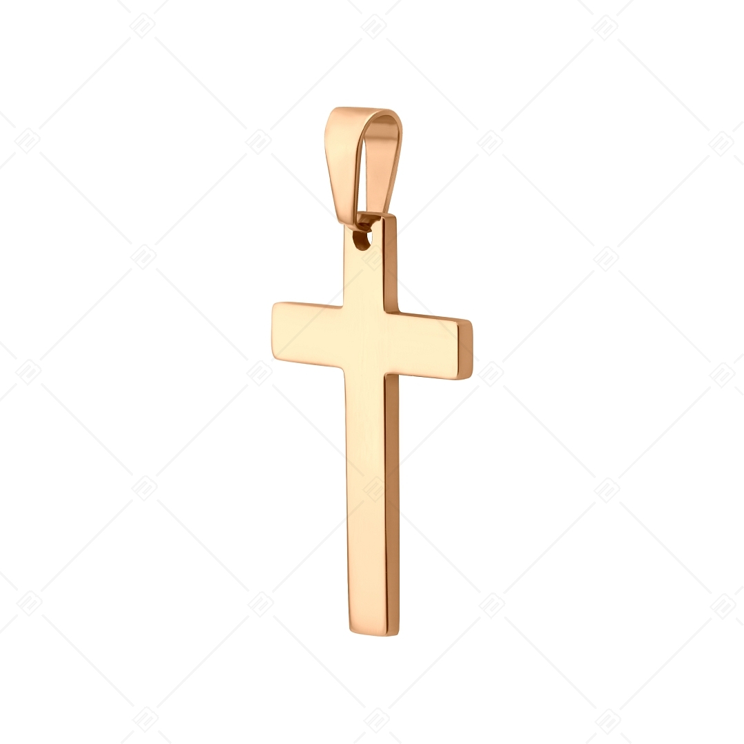 BALCANO - Cross / Gravierbarer Kreuz Anhänger mit 18K Roségold Beschichtung (242202BL96)