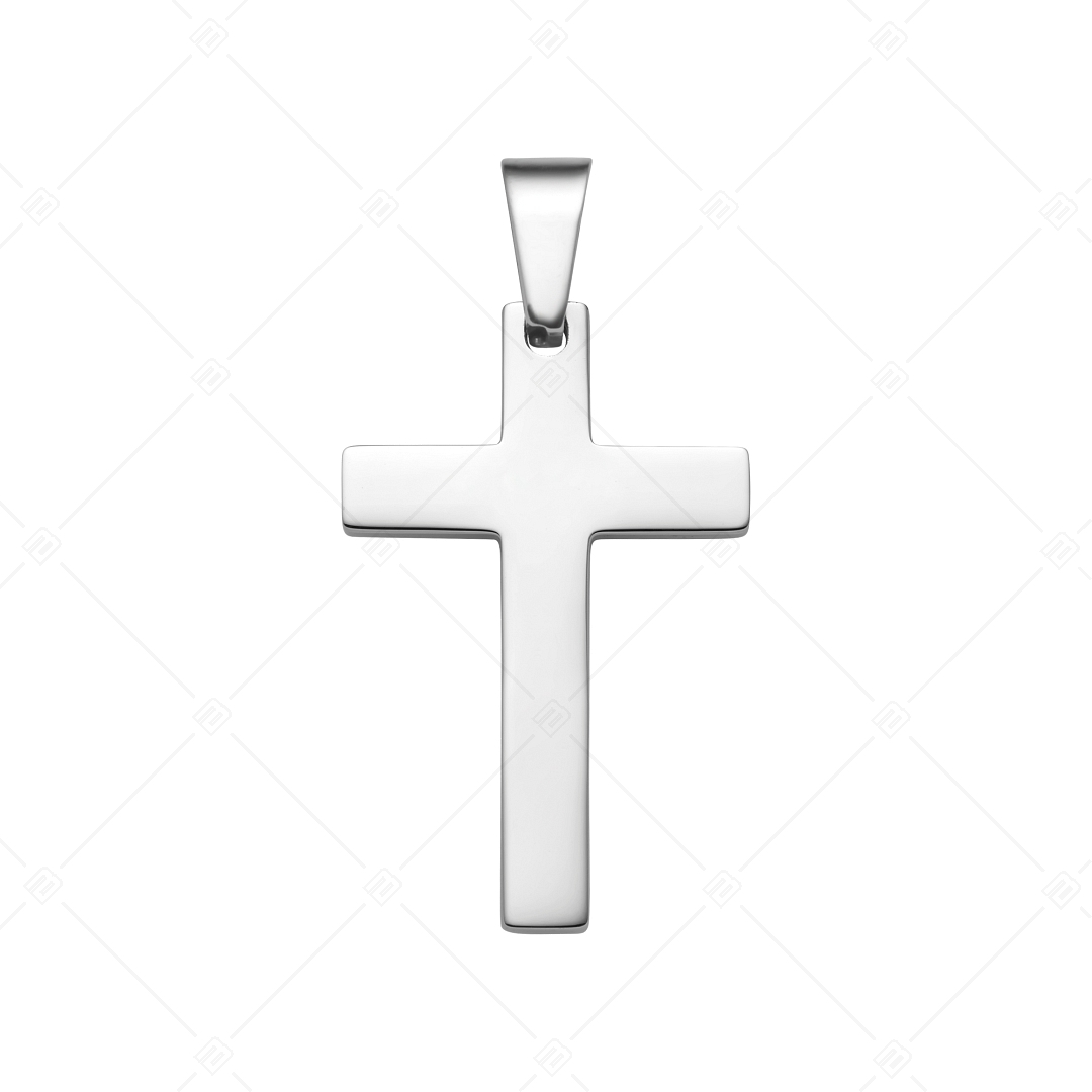 BALCANO - Cross / Pendentif croix lisse gravable, avec hautement polie (242202BL97)