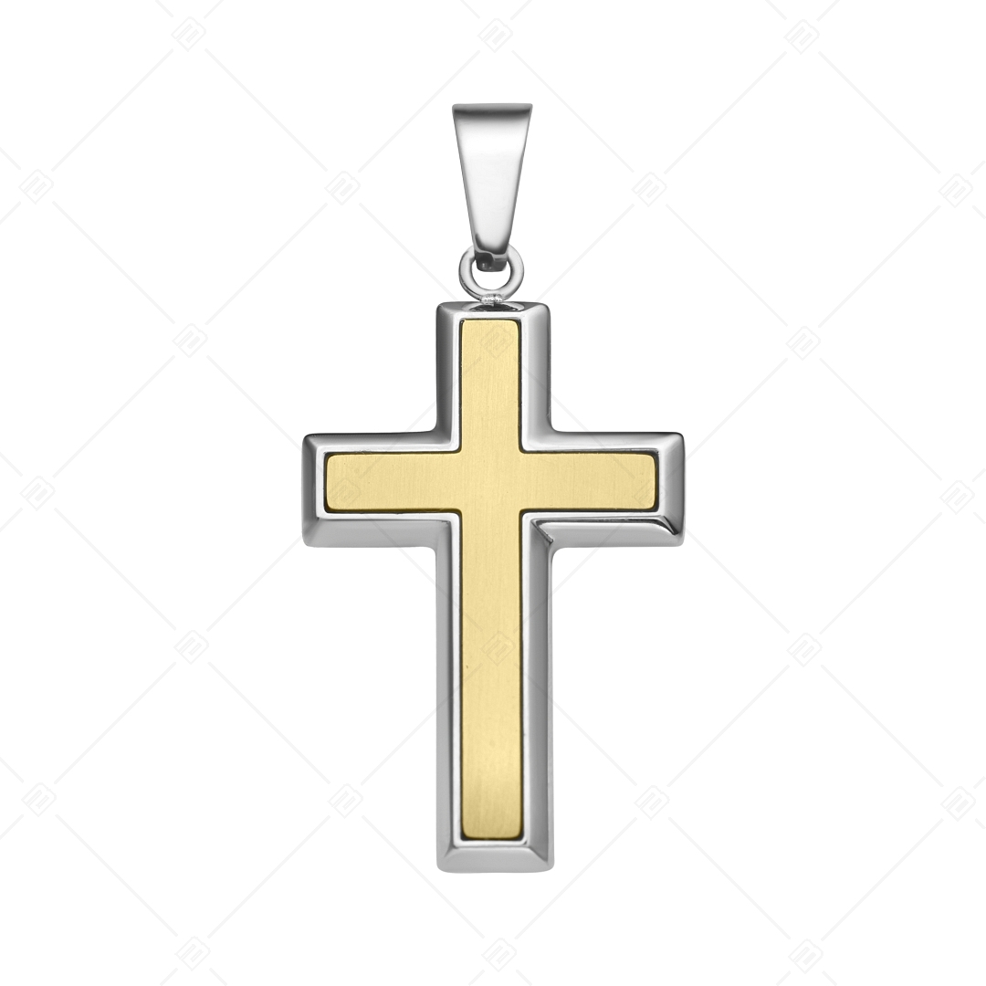 BALCANO - Latino / Latin cross stainless steel pendant, 18K gold plated (242203BL88)