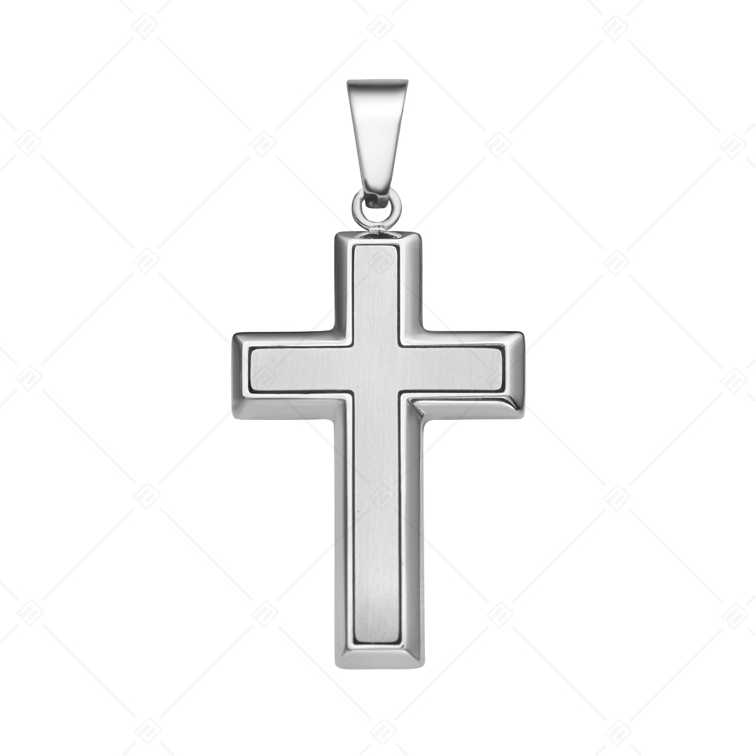 BALCANO - Latino / Pendentif croix latine en acier inoxydable, avec polissage à haute brillance (242203BL97)