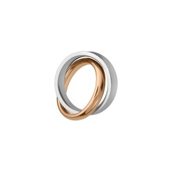 BALCANO - Legame / Pendentif en forme d'anneau imbriqué en acier inoxydable plaqué or rose 18K