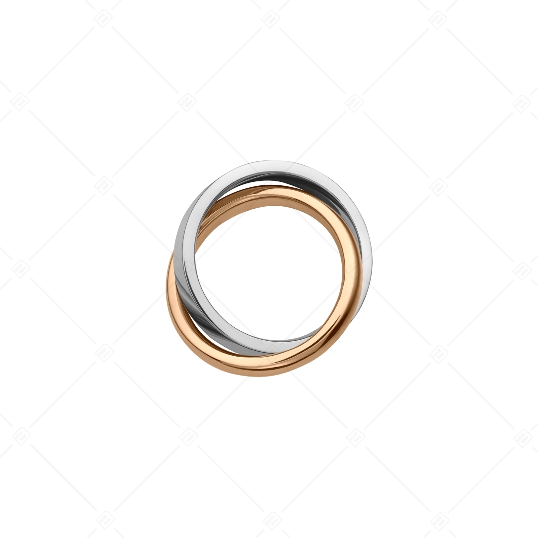 BALCANO - Legame / Ineinandergreifender Edelstahl Ring Anhänger, 18K rosévergoldet (242204BL96)