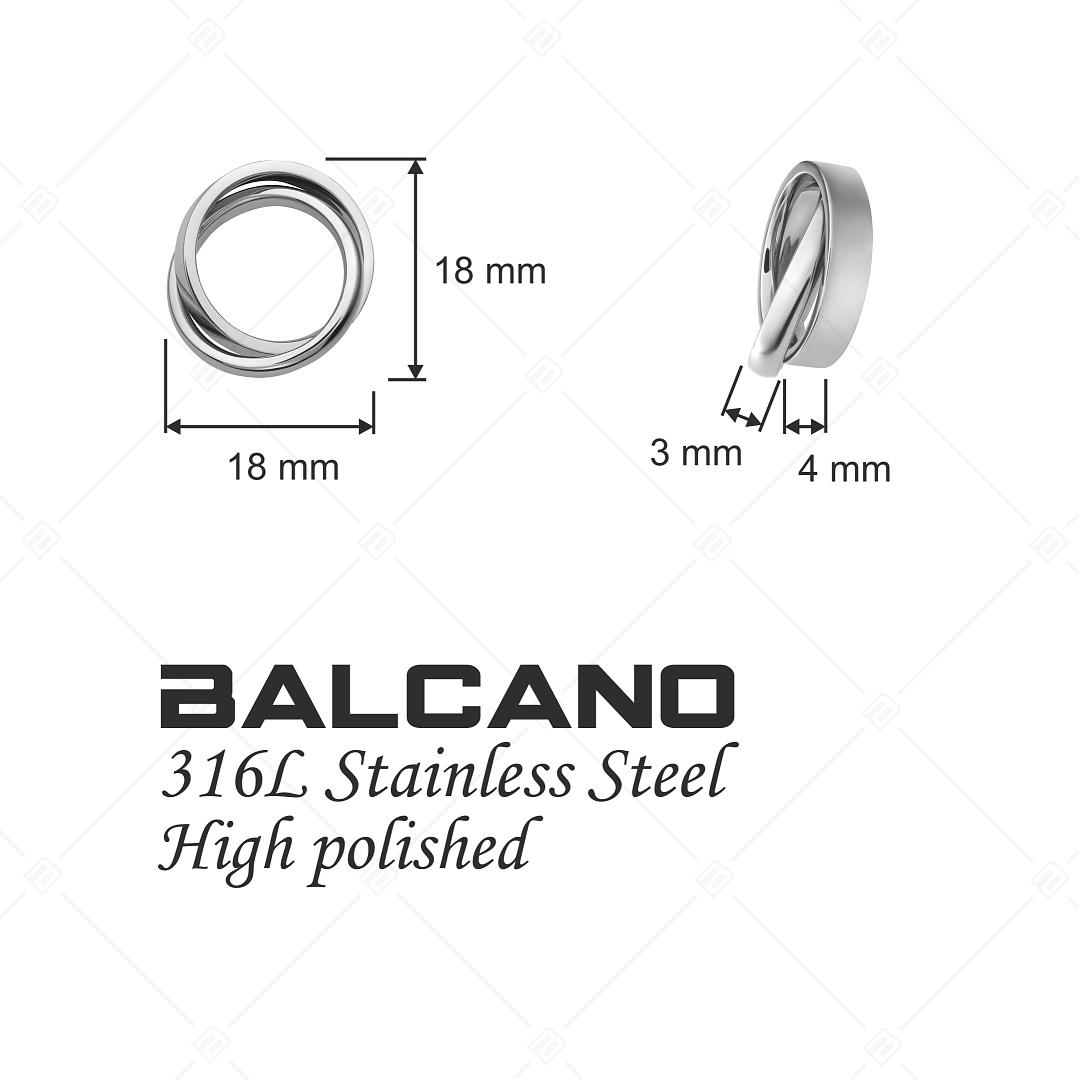 BALCANO - Legame / Interlocking Hoop Pendant With High Polish (242204BL97)