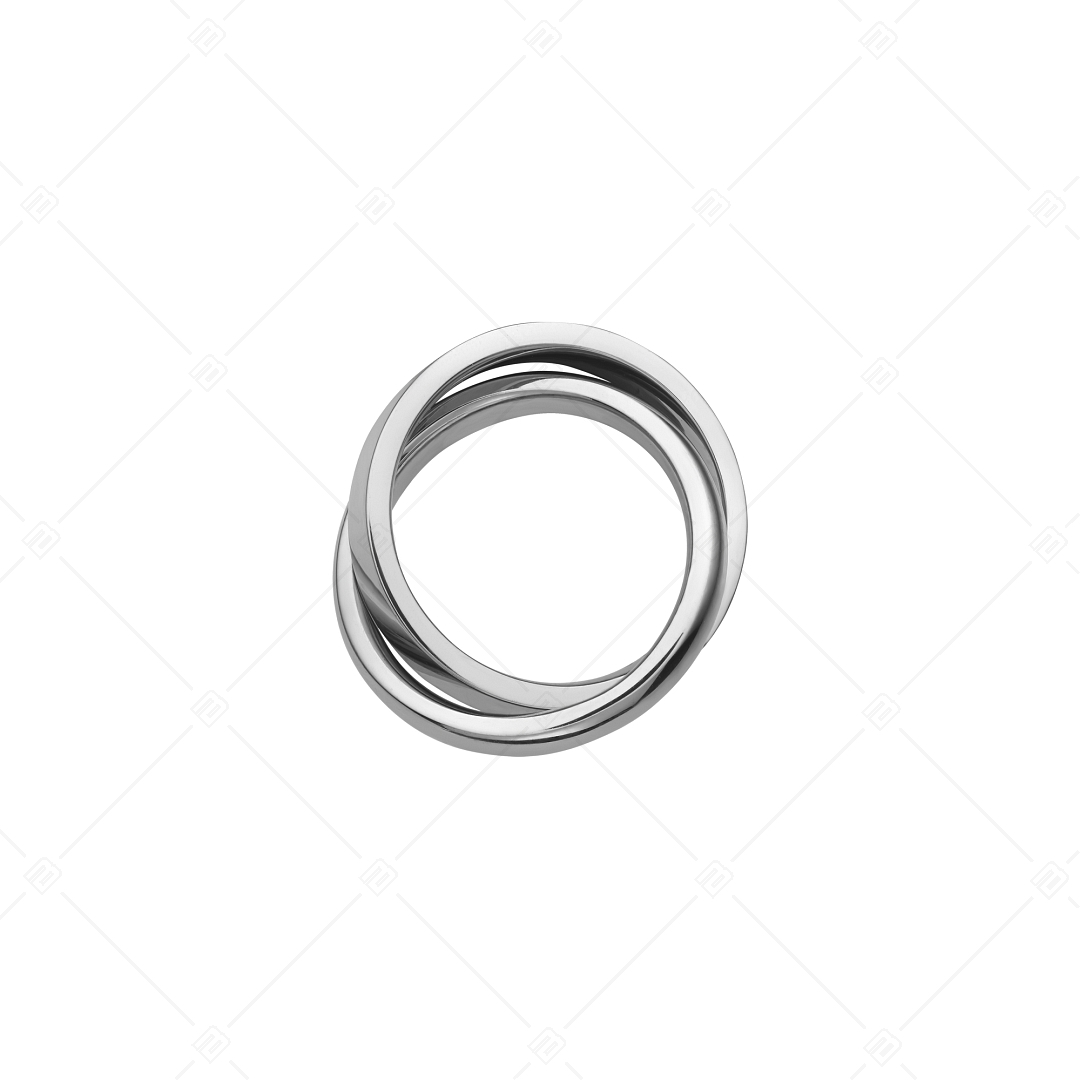 BALCANO - Legame / Pendentif en forme d'anneau imbriqué en acier inoxydable, polissage à haute brillance (242204BL97)