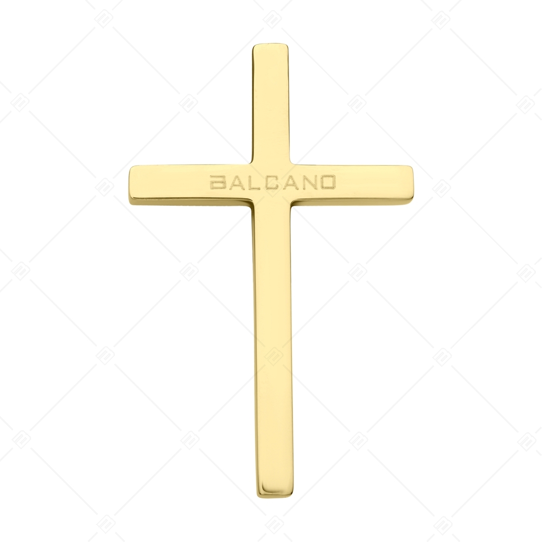 BALCANO - Tenuis / Pendentif croix classique en acier inoxydable, plaqué or 18K (242205BL88)