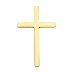 BALCANO - Tenuis / Pendentif croix classique en acier inoxydable, plaqué or 18K