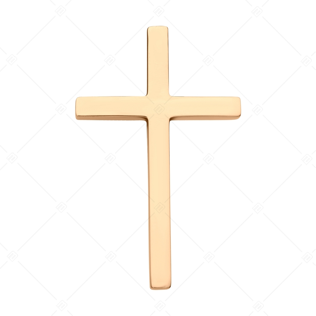BALCANO - Tenuis / Pendentif croix classique en acier inoxydable, plaqué or rose 18K (242205BL96)