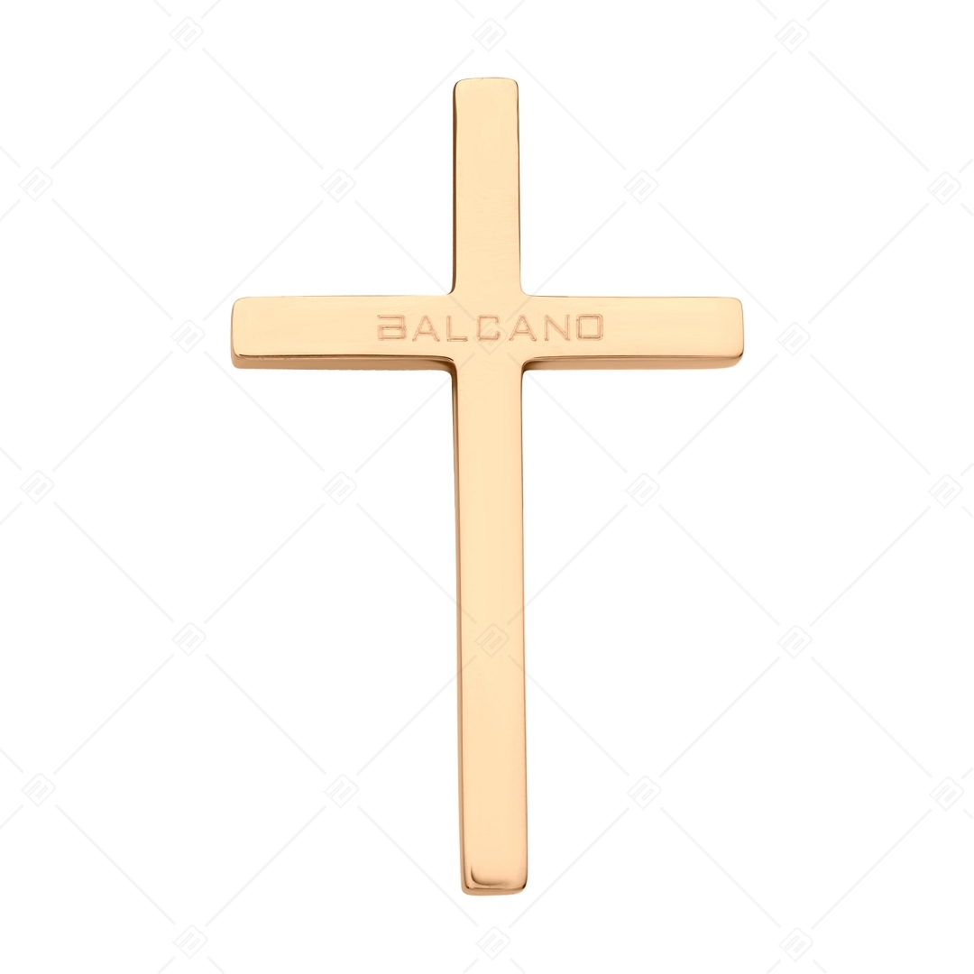 BALCANO - Tenuis / Klassischer Edelstahl Kreuz Anhänger mit 18K Roségold Beschichtung (242205BL96)