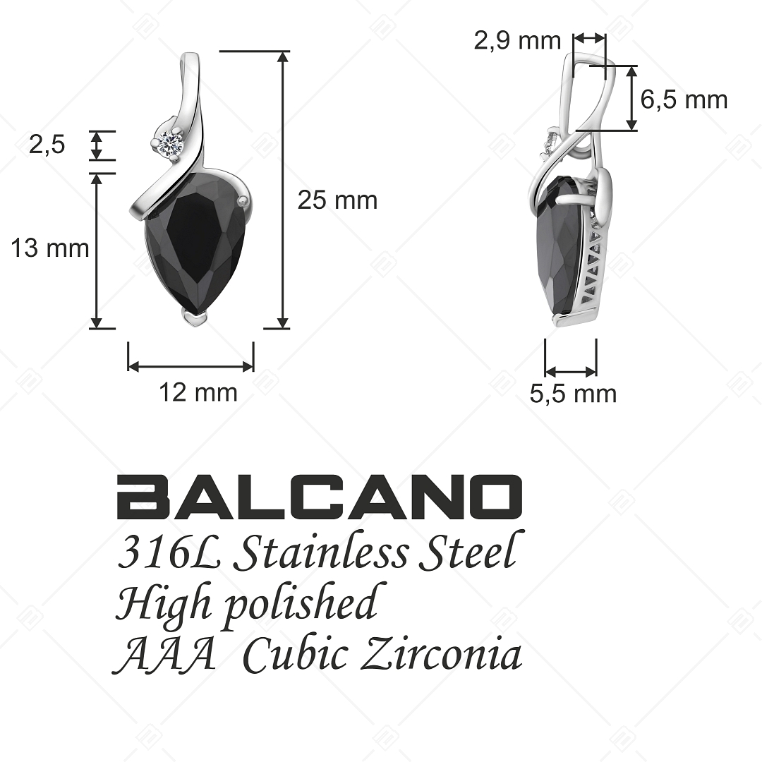 BALCANO - Pera / Pendentif en acier inoxydable avec pierres précieuses zirconium (242206BC11)