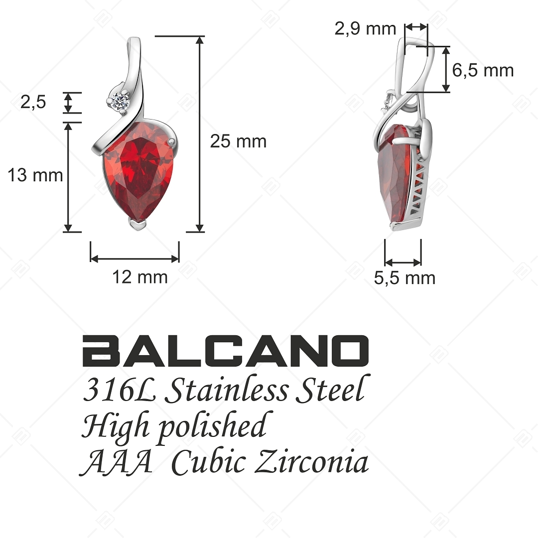 BALCANO - Pera / Pendentif en acier inoxydable avec pierres précieuses zirconium (242206BC22)