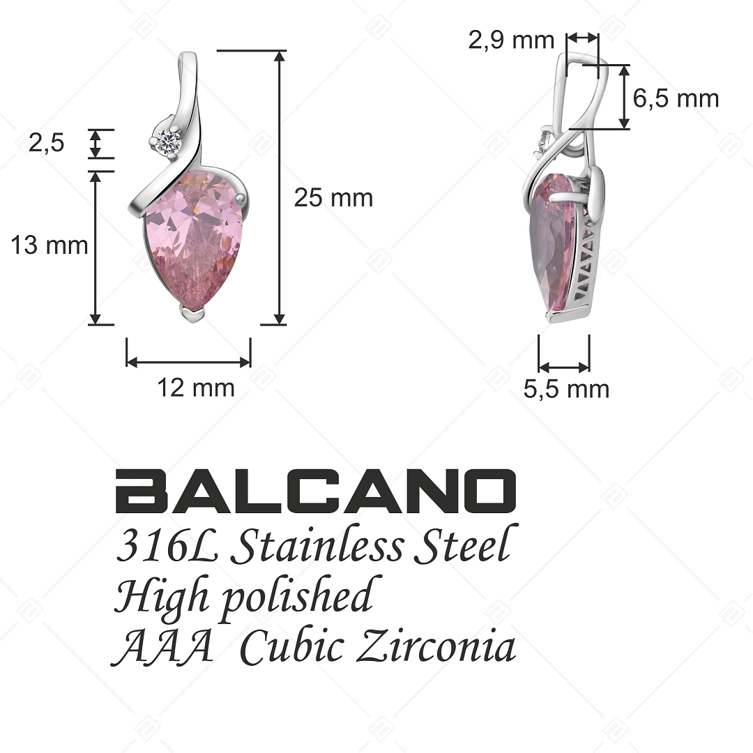 BALCANO - Pera / Pendentif en acier inoxydable avec pierres précieuses zirconium (242206BC28)