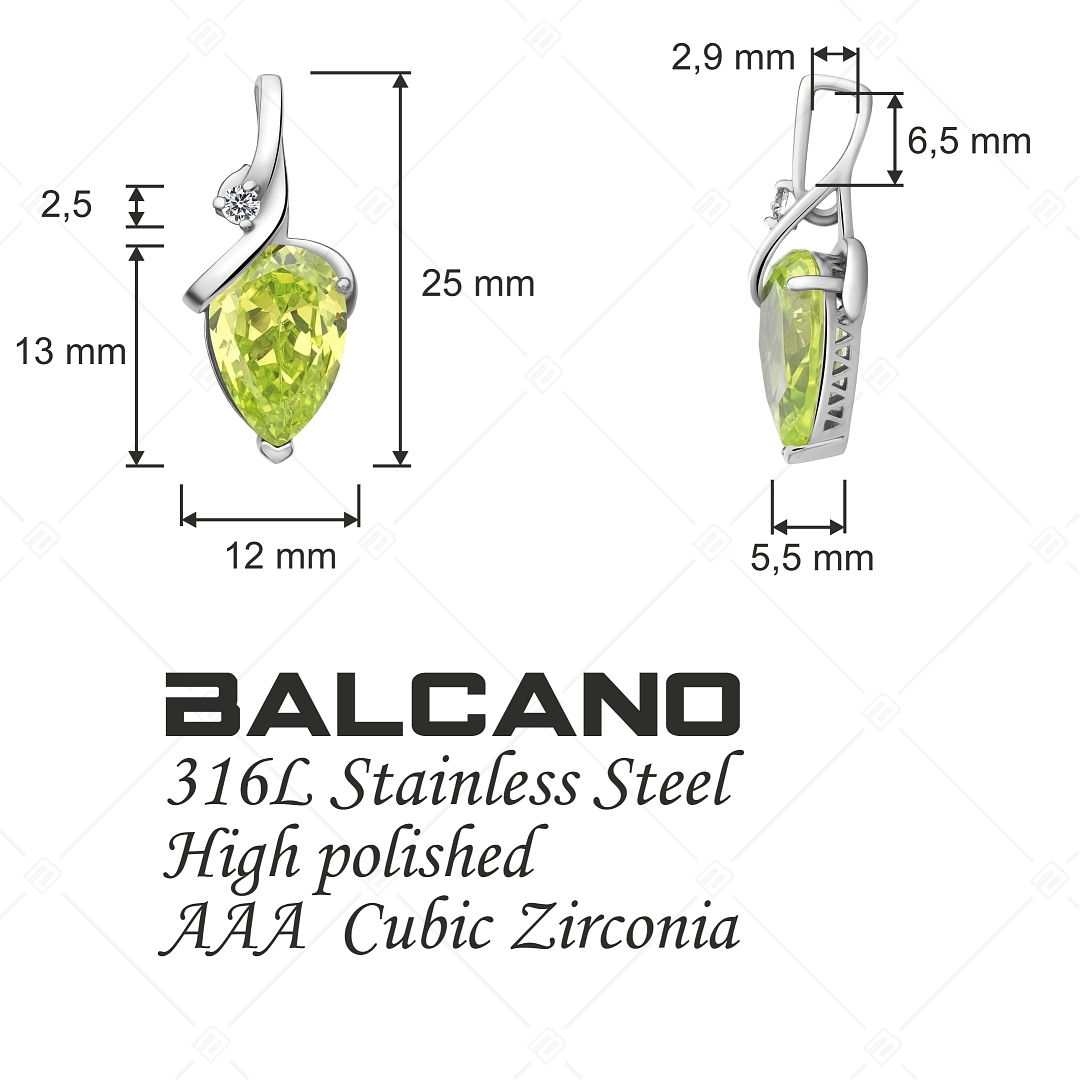 BALCANO - Pera / Pendentif en acier inoxydable avec pierres précieuses zirconium (242206BC38)