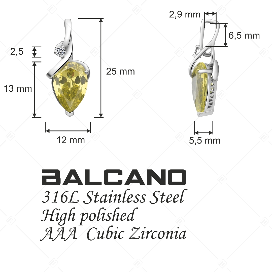 BALCANO - Pera / Pendentif en acier inoxydable avec pierres précieuses zirconium (242206BC51)