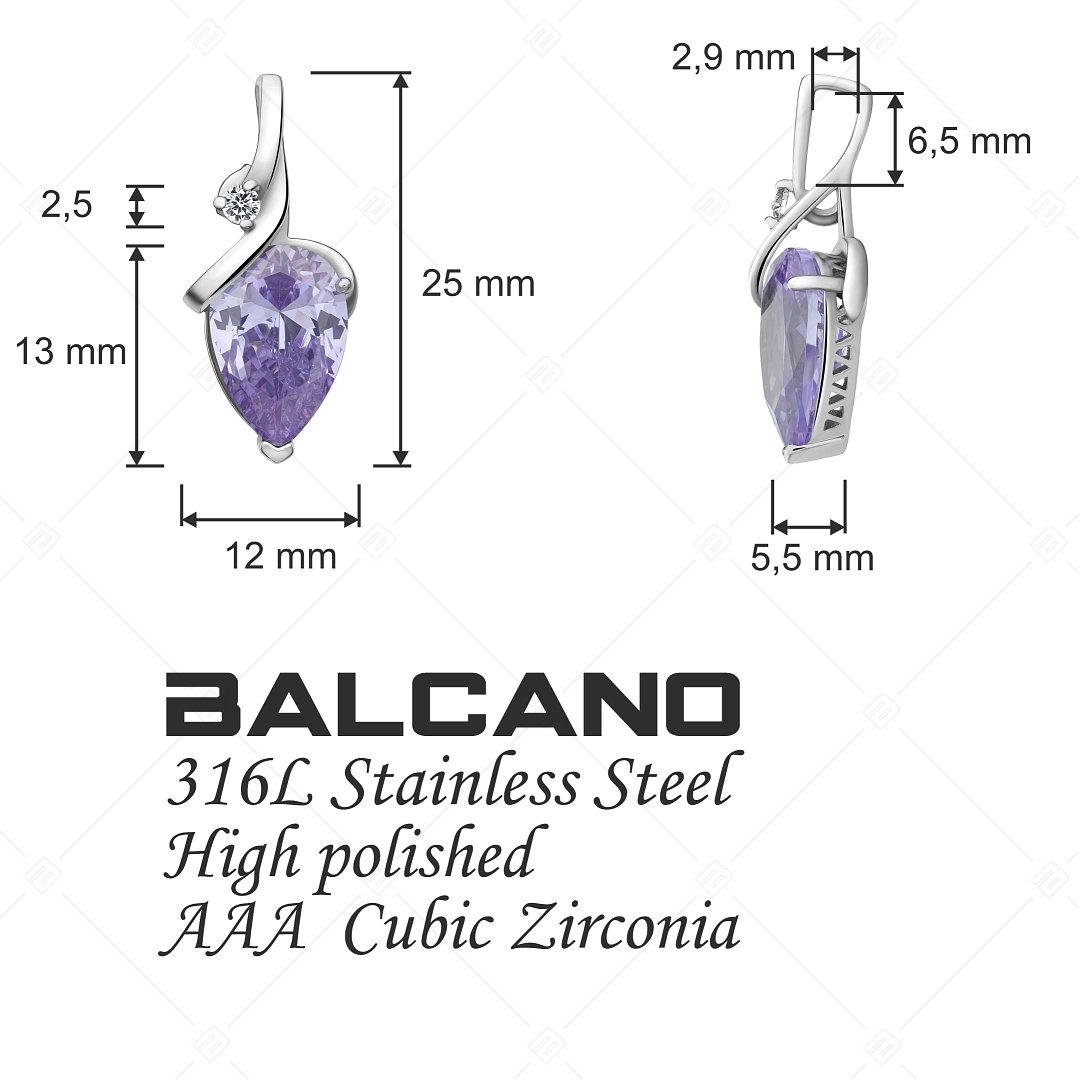 BALCANO - Pera / Pendentif en acier inoxydable avec pierres précieuses zirconium (242206BC77)
