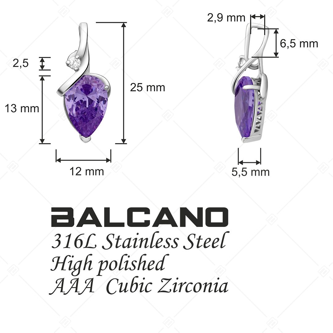BALCANO - Pera / Pendentif en acier inoxydable avec pierres précieuses zirconium (242206BC79)