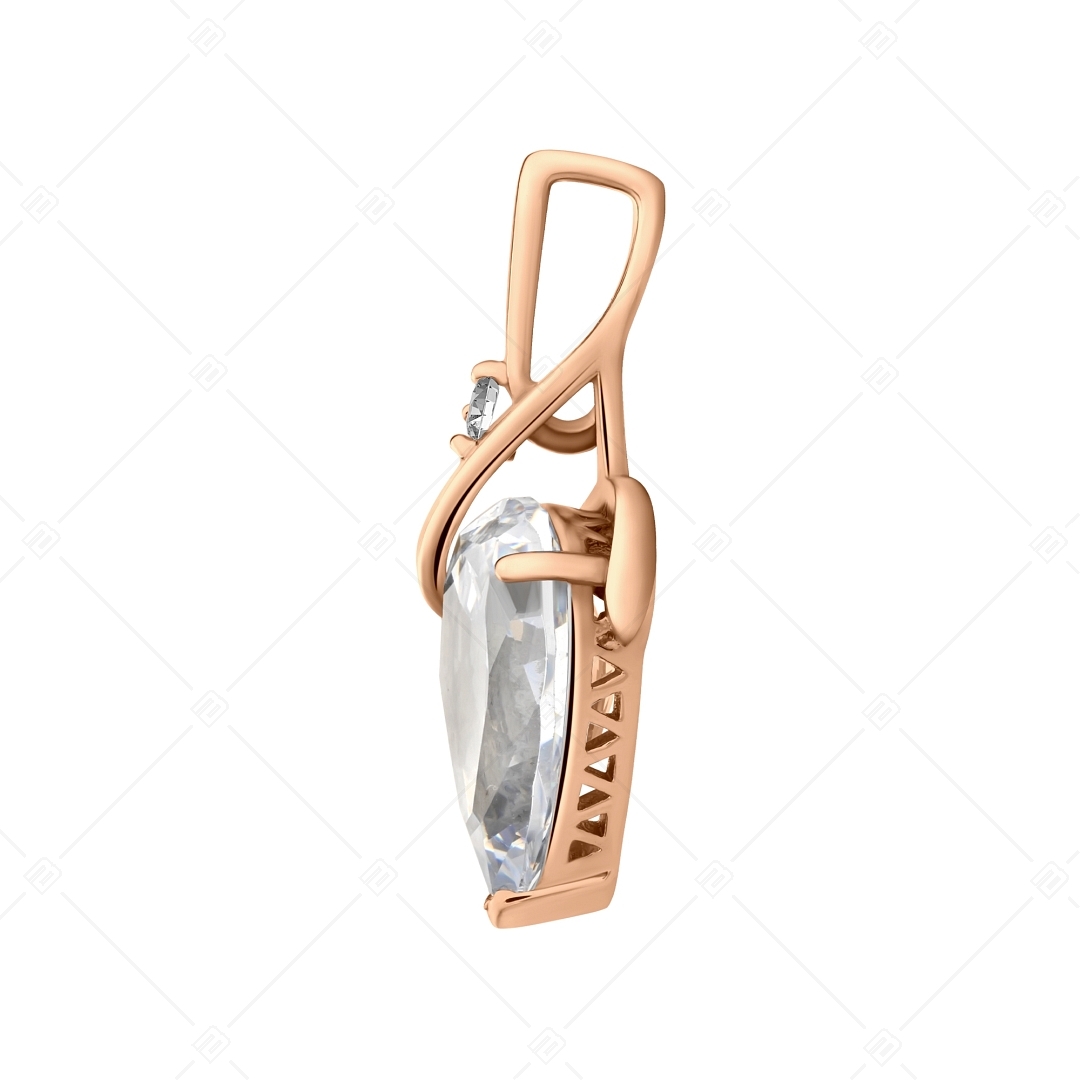 BALCANO - Pera / Stainless Steel Pendant With Zirconia Gemstones, 18K Rose Gold Plated (242206BC96)