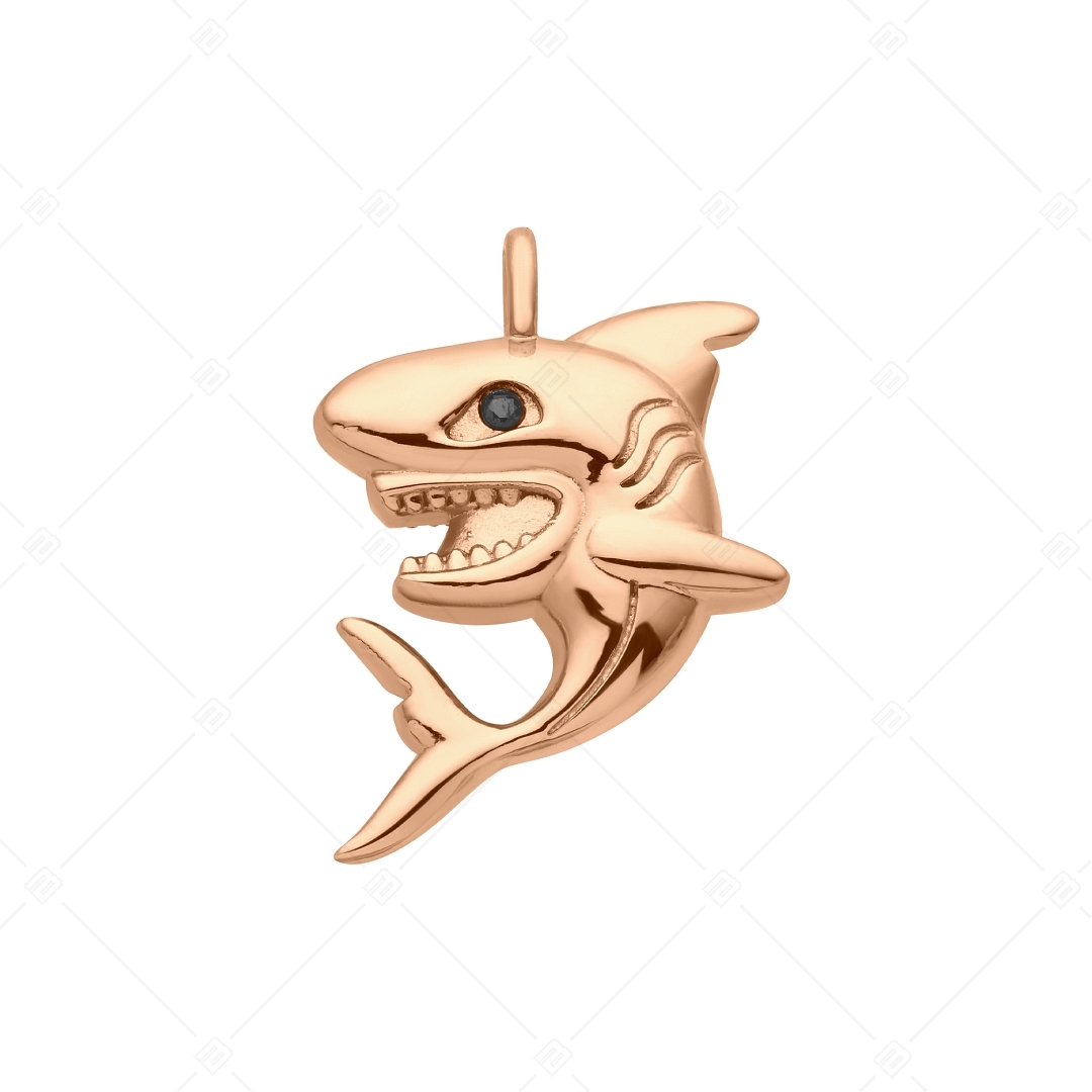 BALCANO - Shark / Edelstahl Anhänger in Haifischform, 18K rosévergoldet (242207BC96)