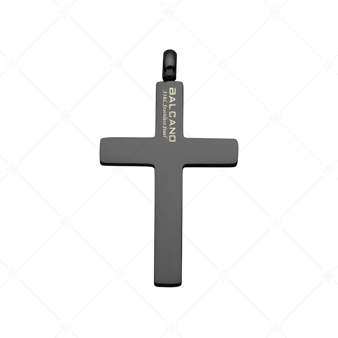 BALCANO - Croce / Kreuz Anhänger mit schwarzer PVD-Beschichtung (242209BC11)