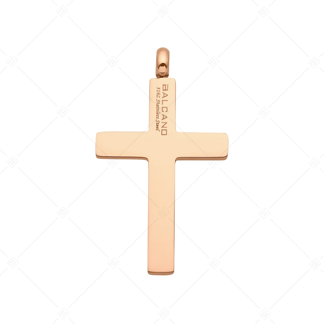 BALCANO - Croce / Cross Pendant, 18K Rose Gold Plated (242209BC96)